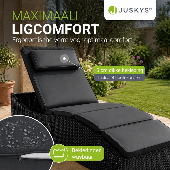 Ligbed Lamia – inklapbaar wicker, verstelbaar hoofdeind