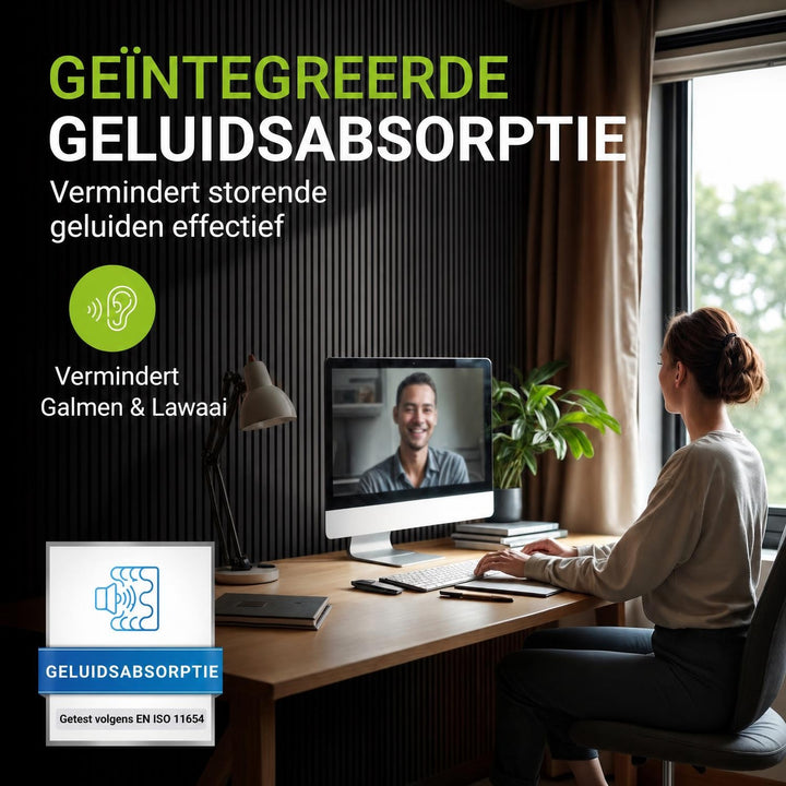 Akoestische wandpanelen houtlook set van 4