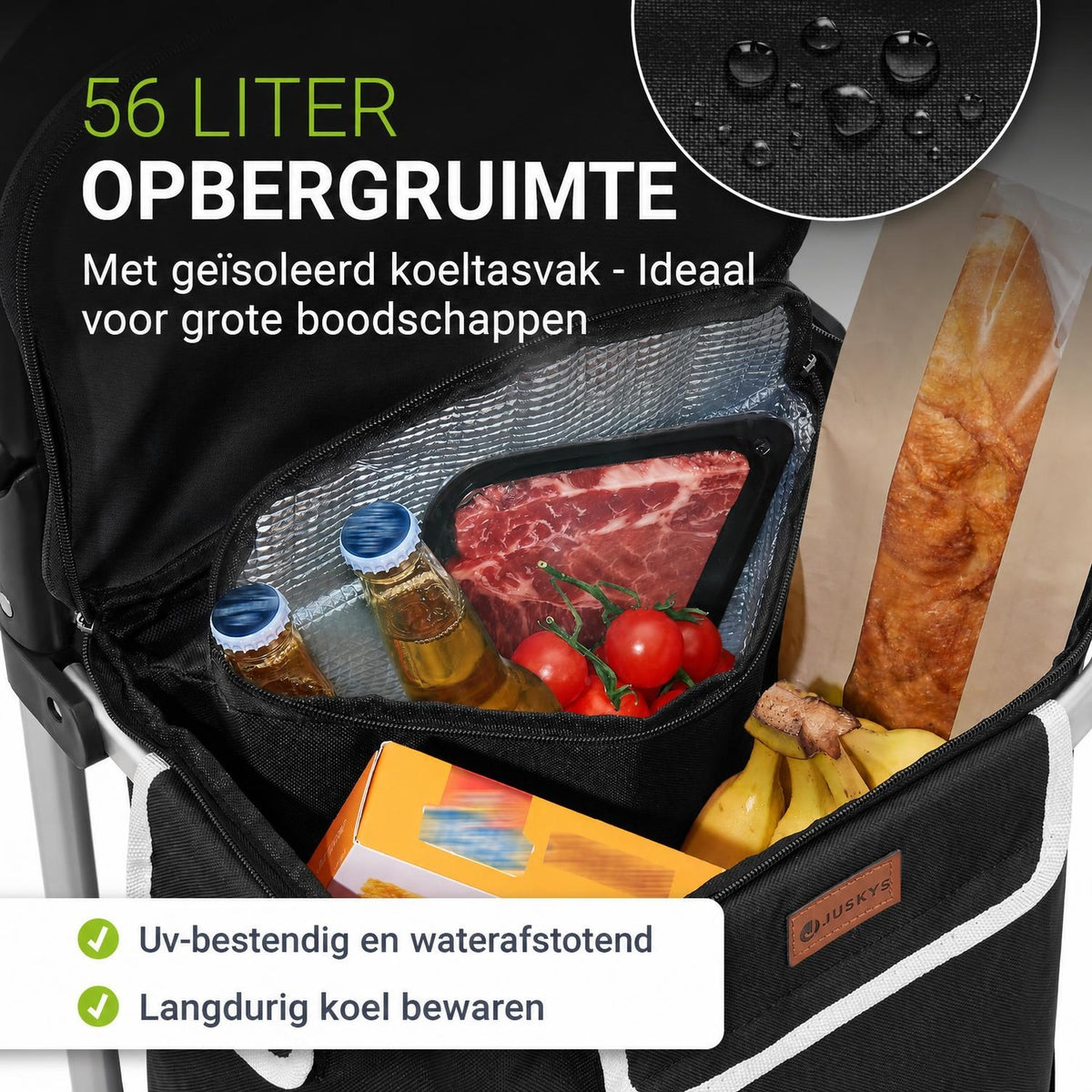 Boodschappentrolley 3-in-1 – 56 liter, draagvermogen 30 kg