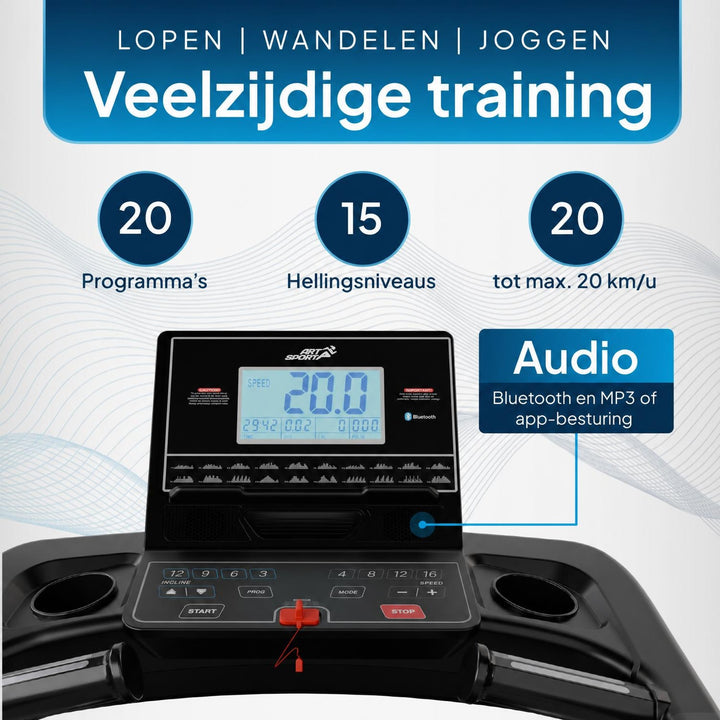 Loopband Speedrunner 6000 – inklapbaar, tot 20 km/u, 20 programma's
