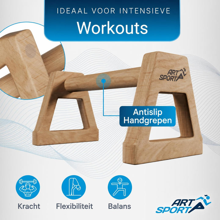 Houten parallettes – push-up steunen voor calisthenics