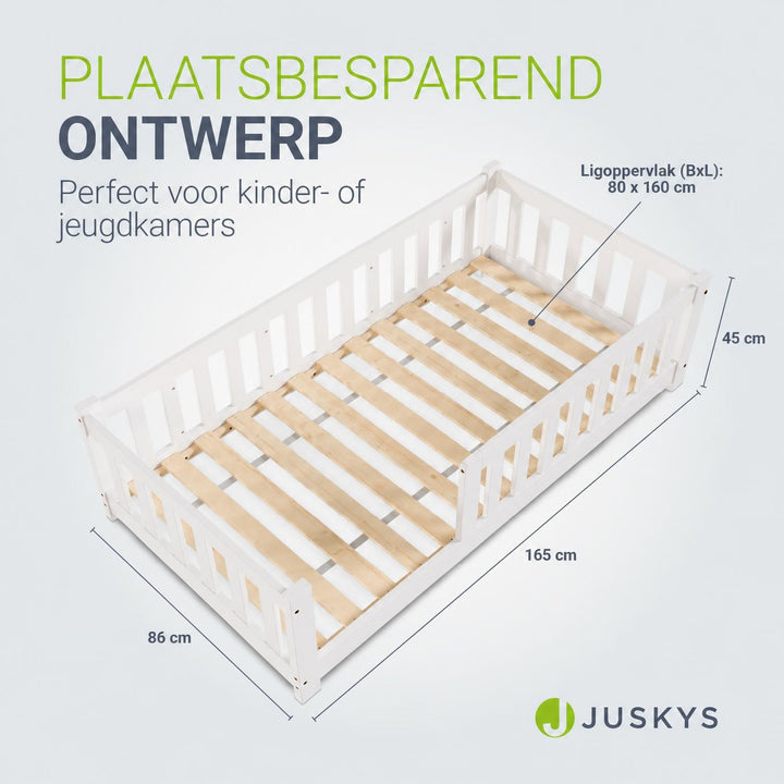 Kinderbed Naya 80x160 cm – vloerbed met uitvalbeveiliging