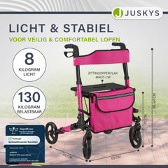 Rollator Vital van aluminium – inklapbaar, met zitje, tot 130 kg