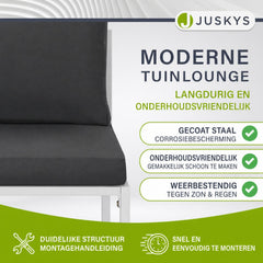 Wicker loungeset Bari – 5-delig voor 2 personen, grijs