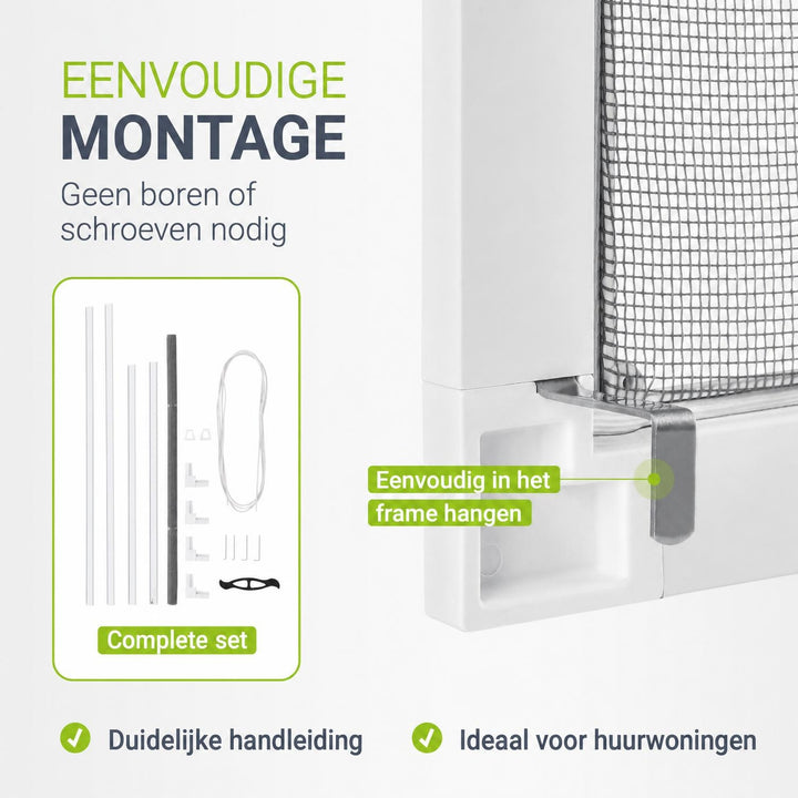 Raamhor met aluminium frame – insectenhor zonder boren