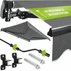 Knikarmscherm met zwengel – 250x200 tot 400x300 cm