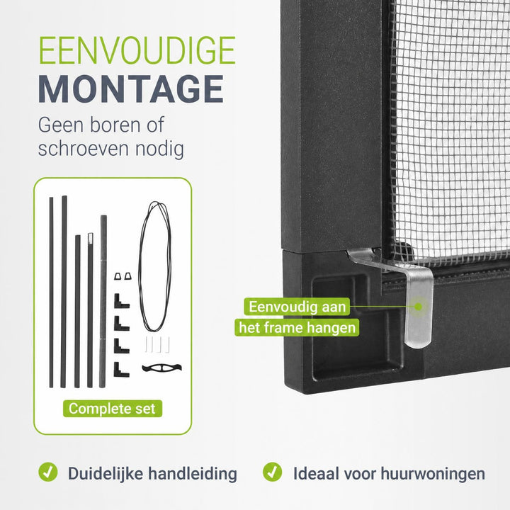 Raamhor met aluminium frame – insectenhor zonder boren