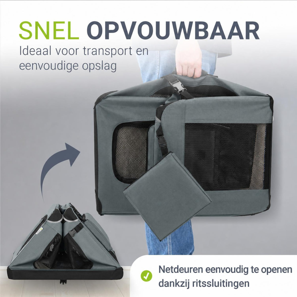 Hondenbench Lassie opvouwbaar – stof, maat S met draaggreep