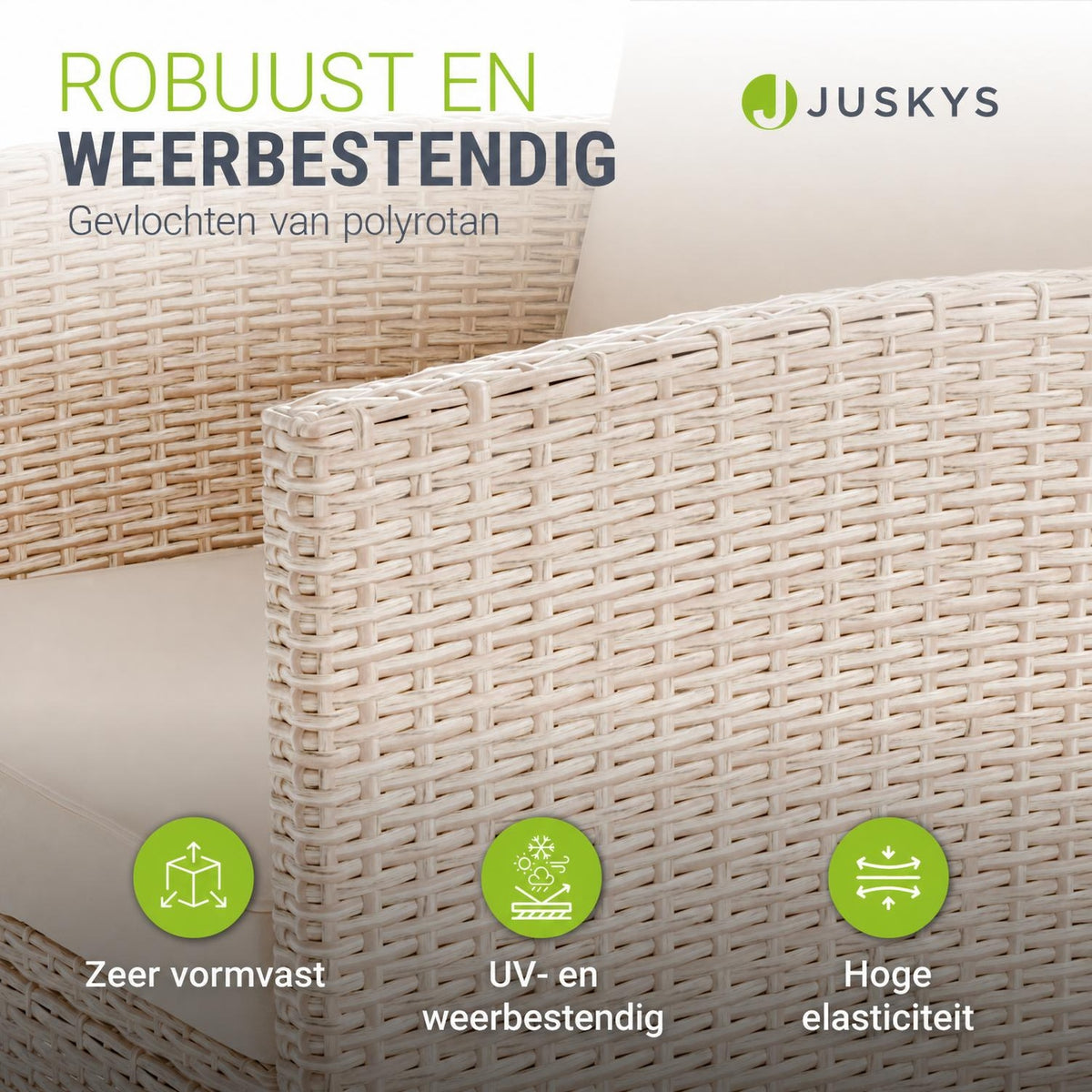 Wicker tuinset Turin – 6-delig voor 7 personen, incl. kussens