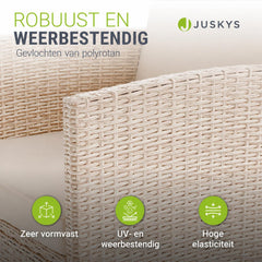 Wicker tuinset Turin – 6-delig voor 7 personen, incl. kussens