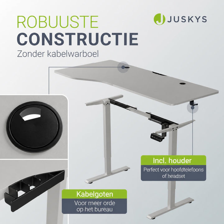 Bureau Office Stand 120x60 cm – elektrisch in hoogte verstelbaar