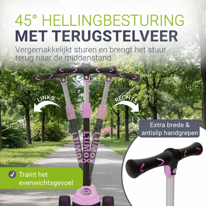 Kinderstep Lumox – LED-wielen, verstelbaar stuur, inklapbaar