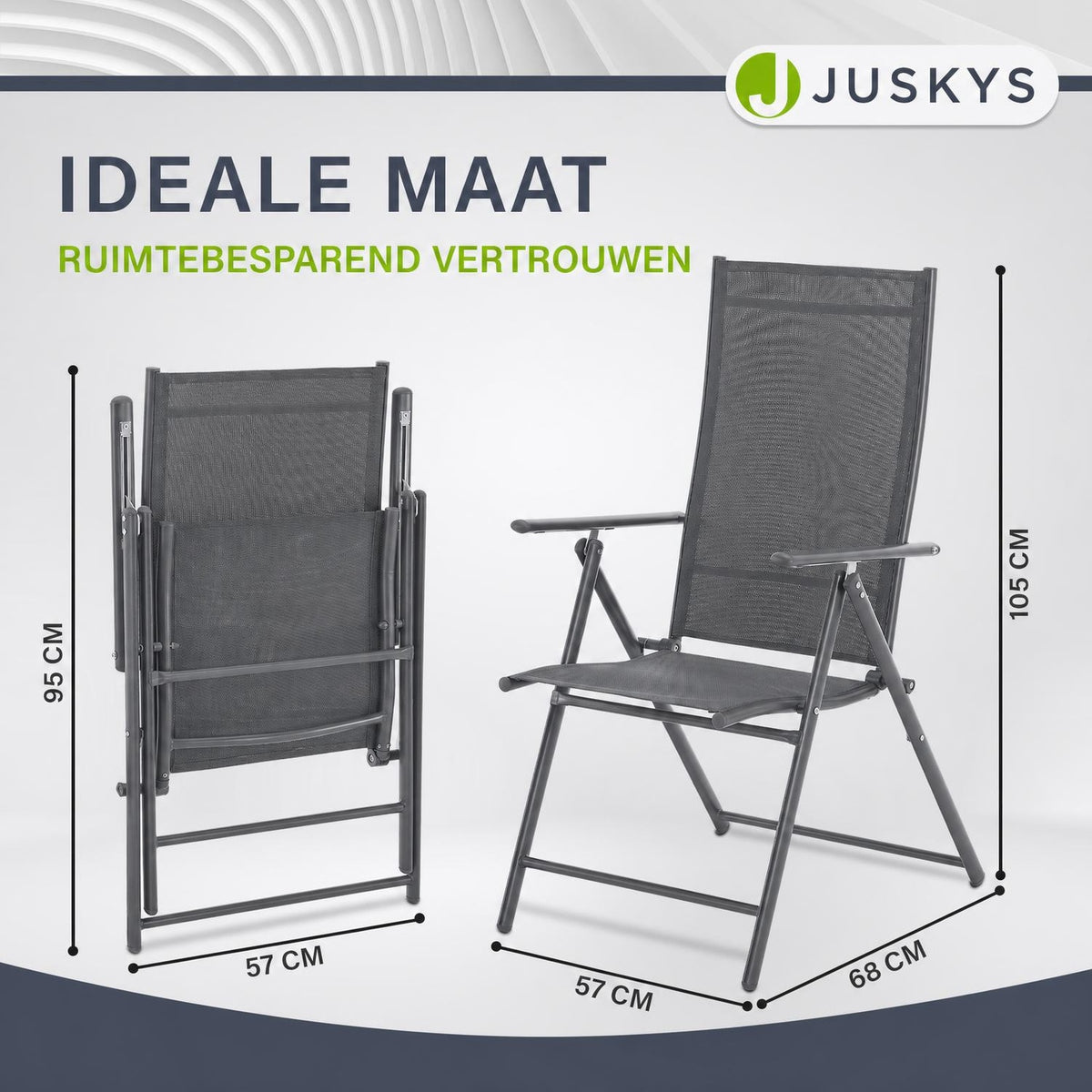 Tuinstoel Calena – inklapbaar, 7 standen, set van 2