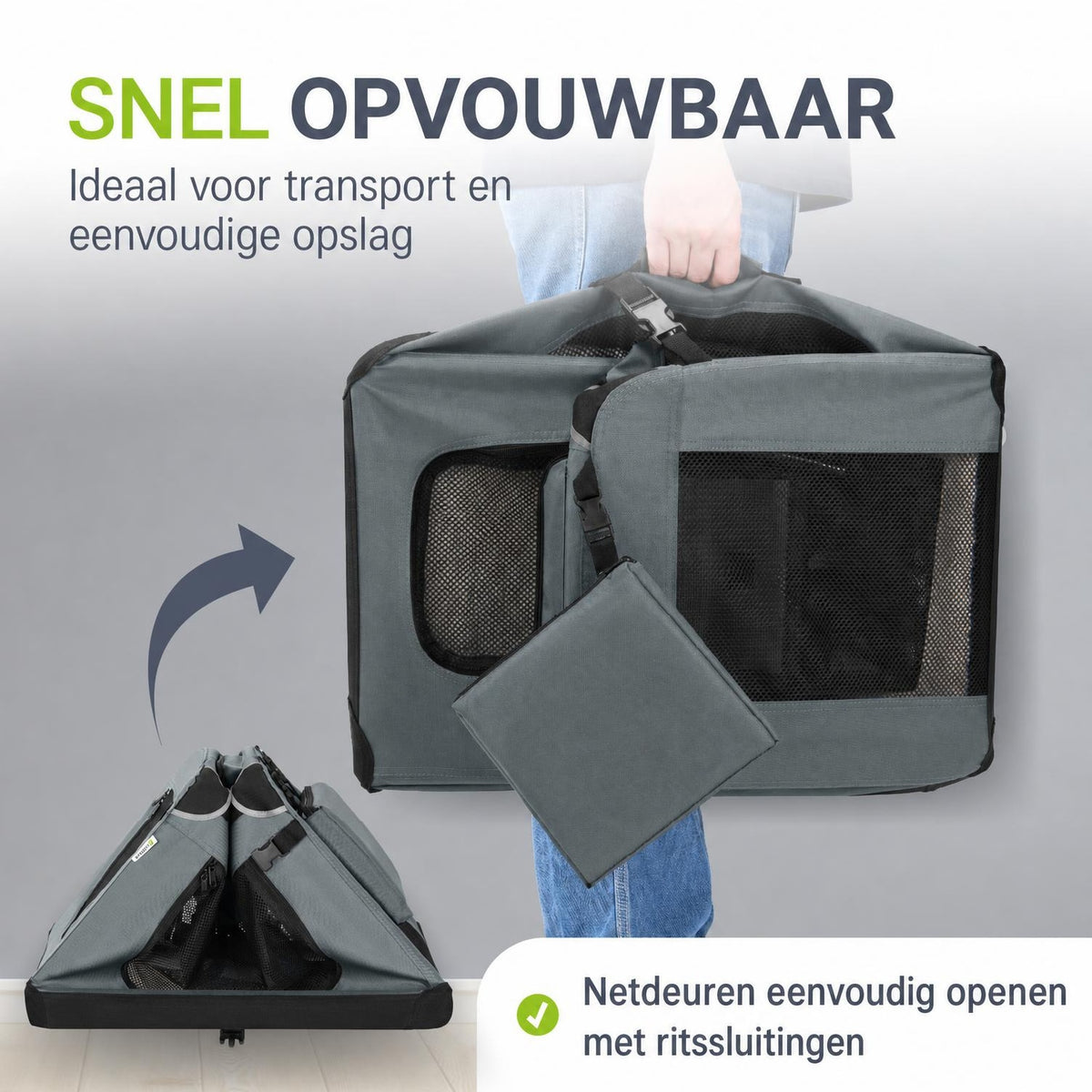 Hondenbench Lassie opvouwbaar – stof, maat S met draaggreep