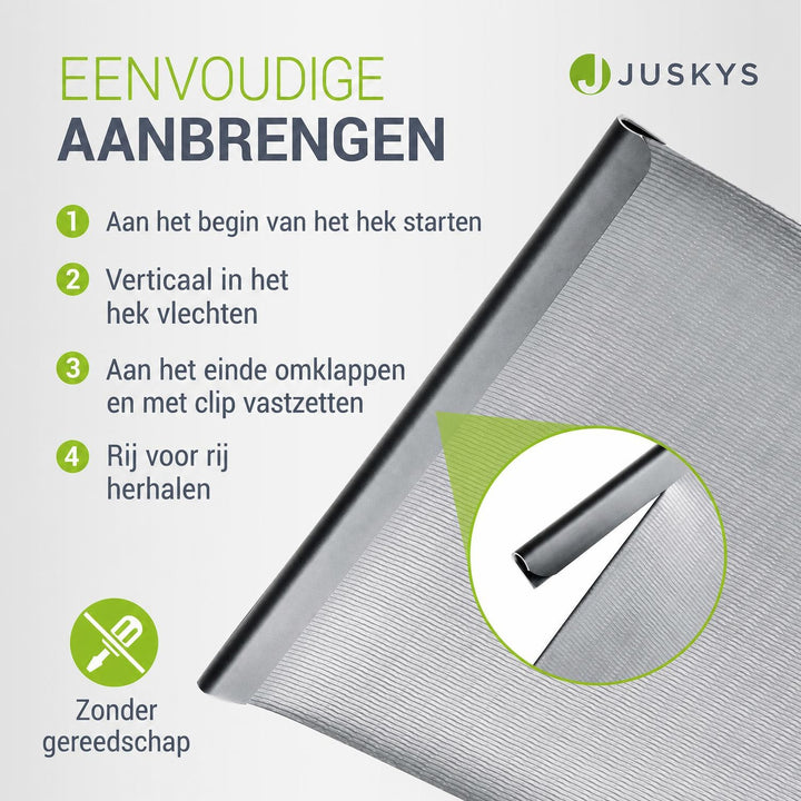 Privacystroken van PVC – antraciet, incl. 30 clips
