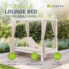 Dubbel loungebed Kreta – 2 personen, 140x200 cm, met dak