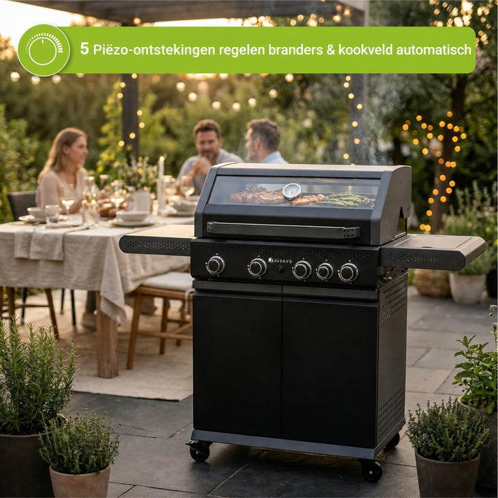 Gasbarbecue Savannah – 4 branders, zijbrander en zijtafels