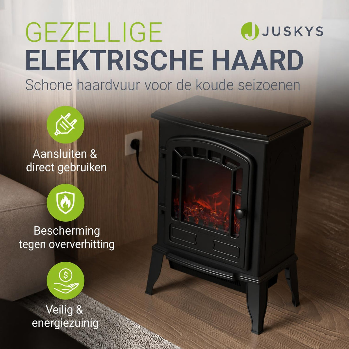 Elektrische kachel met vlameffect