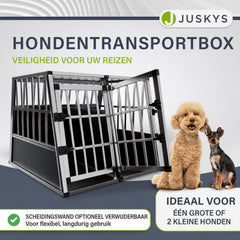 Hondenbench voor in de auto – aluminium, maat M met ventilatie