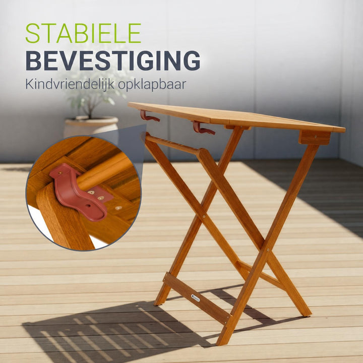 Klaptafel Zadar – geolied acaciahout, belastbaar tot 80 kg