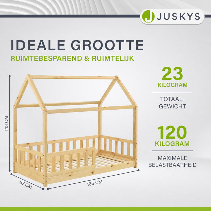 Kinderbed Marli 80x160 cm – huisbed met uitvalbeveiliging