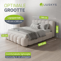 Gestoffeerd bed Catania 180x200 cm – bouclé met lattenbodem