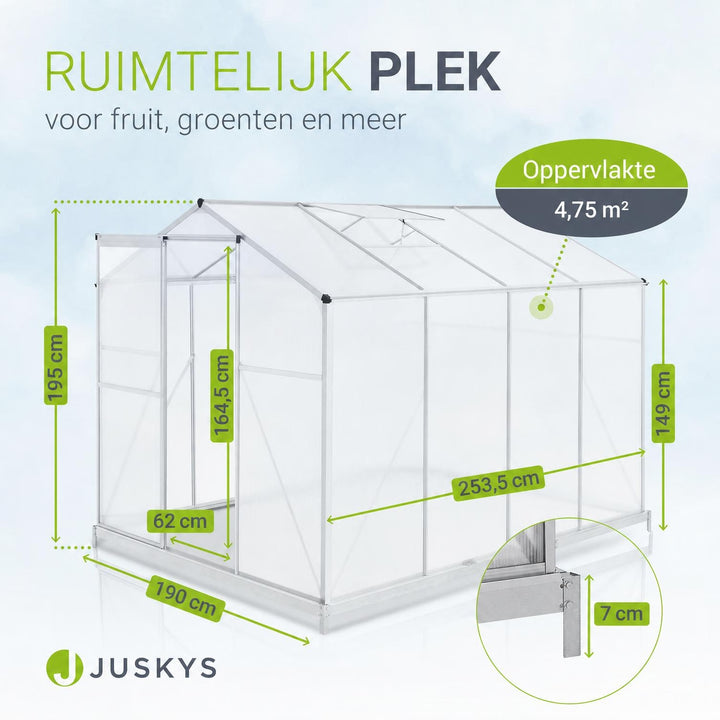 Aluminium tuinkas met fundament