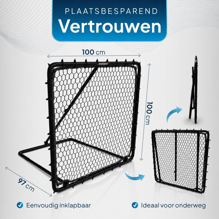 Voetbal rebounder Power Pass – 100 x 100 cm, inklapbaar