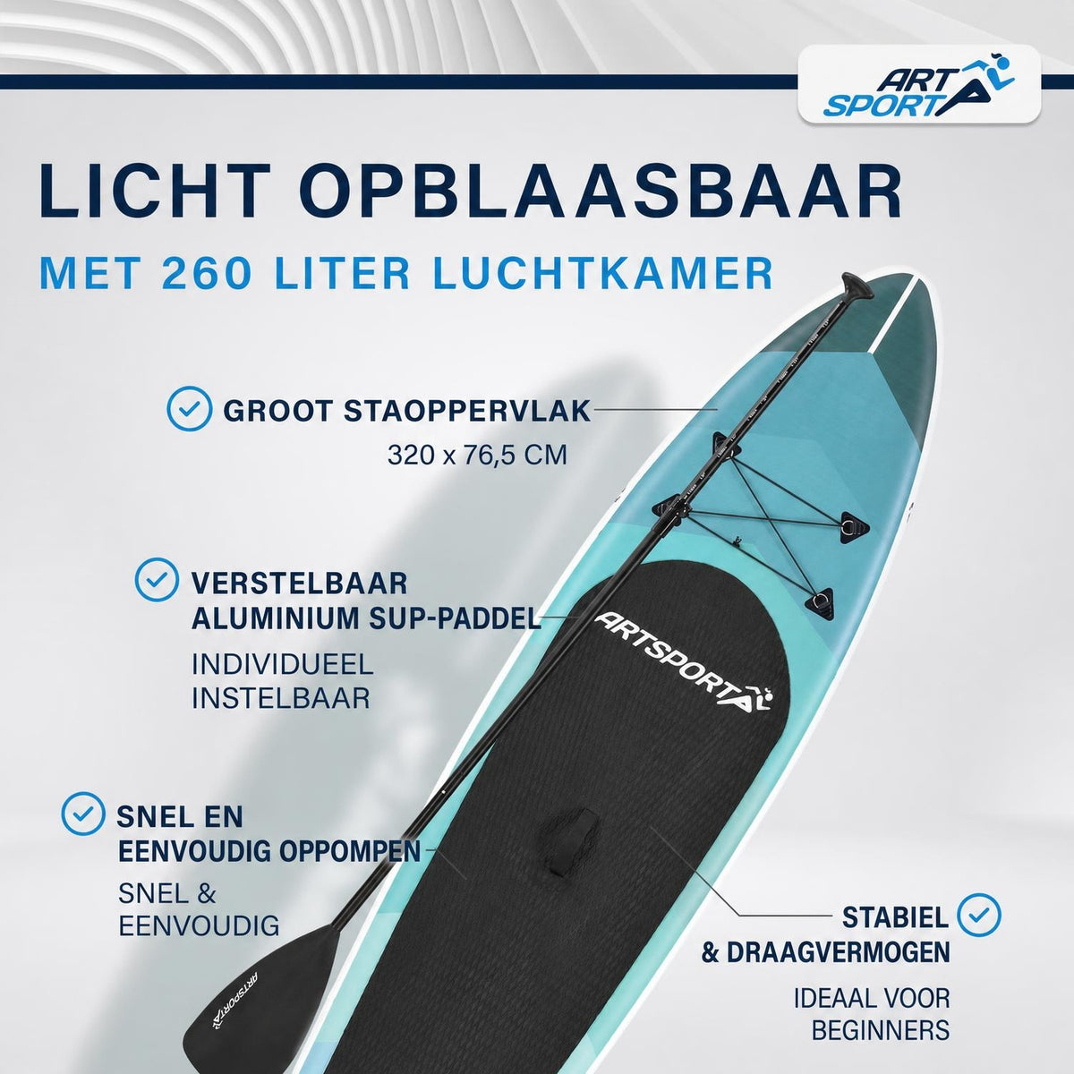 Supboard Beach Rocker – opblaasbaar, complete set met peddel