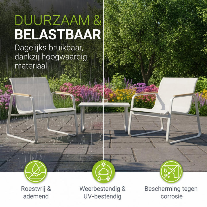 Loungeset Genua – 4-delig met 2-zitsbank, stoelen en tafel