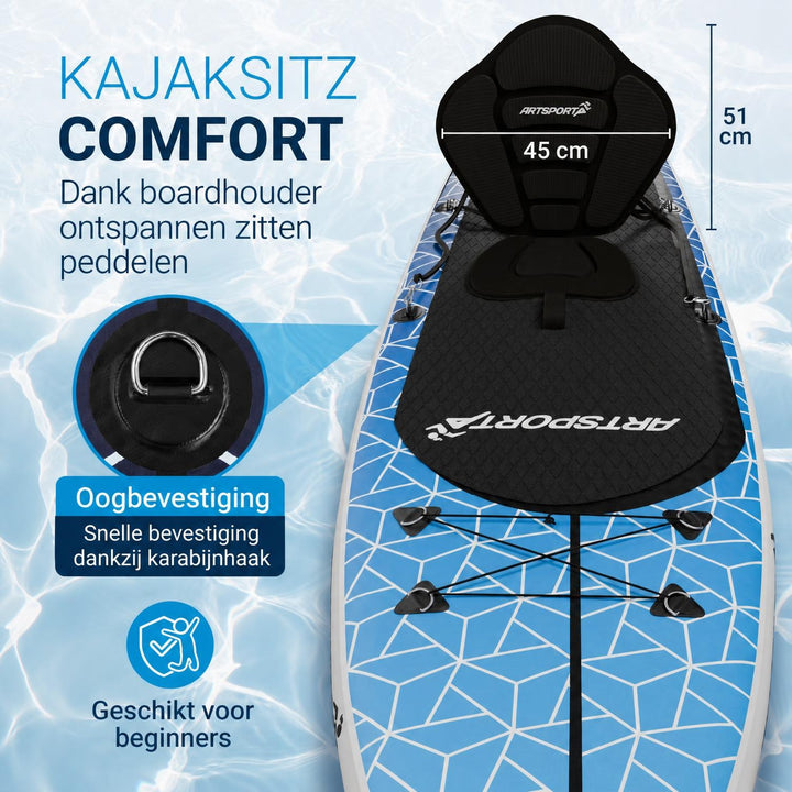 Supboard Beach Rocker – opblaasbaar met kajakzitting, tot 150 kg
