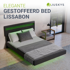 Zwevend bed Lissabon 140x200 cm – kunstleerlook met LED