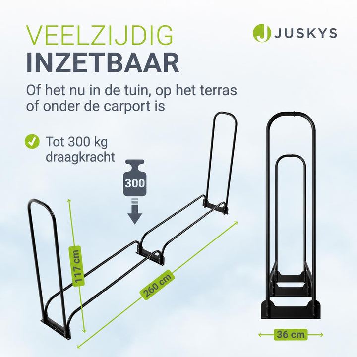 Haardhoutrek voor buiten – 130x117 cm, met afdekhoes