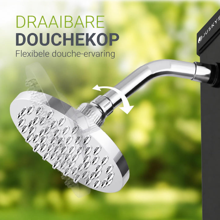 Zonnedouche Victoria 20 liter – zwenkbare regendouchekop, zwart