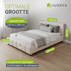 Gestoffeerd bed Florenz 180x200 cm – bouclé, tot 500 kg