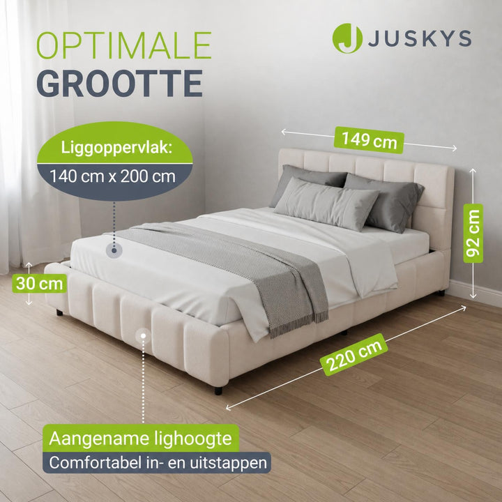 Gestoffeerd bed Florenz 180x200 cm – bouclé, tot 500 kg