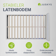 Gestoffeerd bed Paris 140x200 cm – wit, met LED en lattenbodem