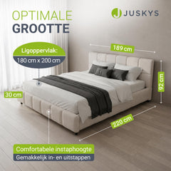 Gestoffeerd bed Florenz 180x200 cm – bouclé, tot 500 kg
