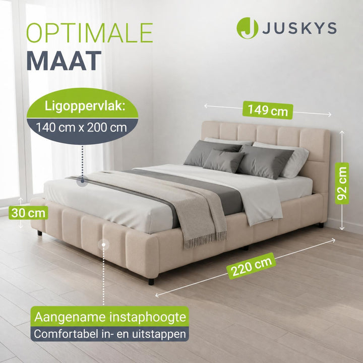 Gestoffeerd bed Florenz 180x200 cm – bouclé, tot 500 kg