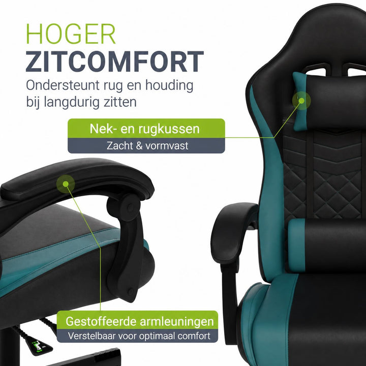 Gamestoel HyperSeat – kunstleer, verstelbare rugleuning, 120 kg