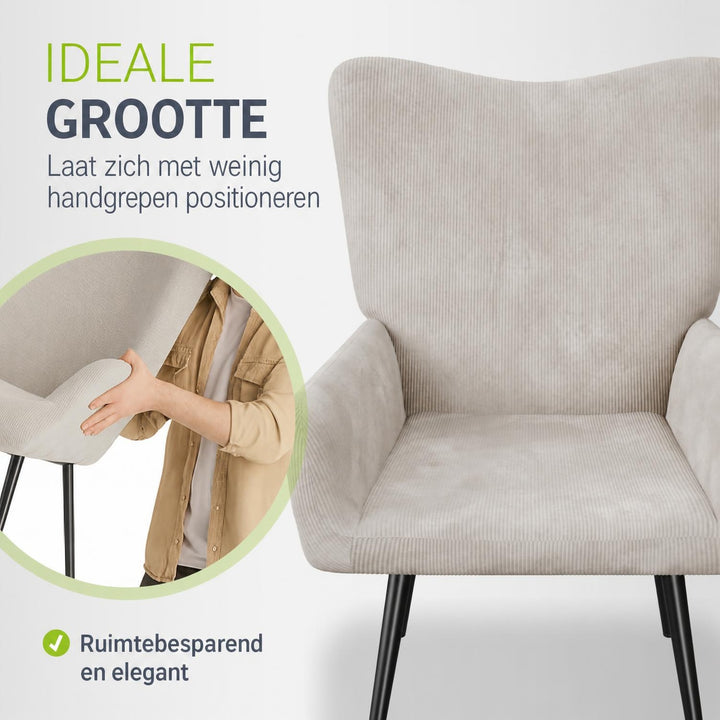 Oorfauteuil Odense – met of zonder voetenbank, tot 120 kg