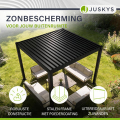 Pergola Tahiti 3 x 3 m met 1 zijwand