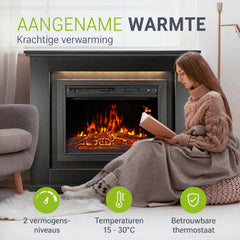 Elektrische haard met verwarming