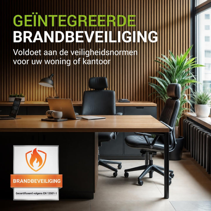 Akoestische wandpanelen houtlook – set van 4, samen 2,88 m²
