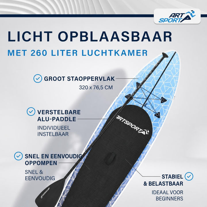 Supboard Beach Rocker – opblaasbaar, complete set met peddel