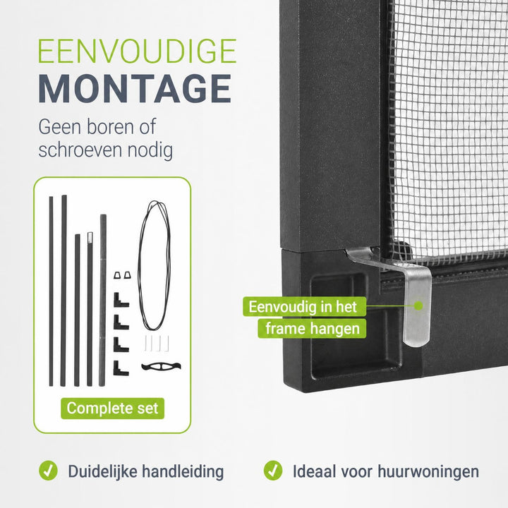 Raamhor met aluminium frame – insectenhor zonder boren