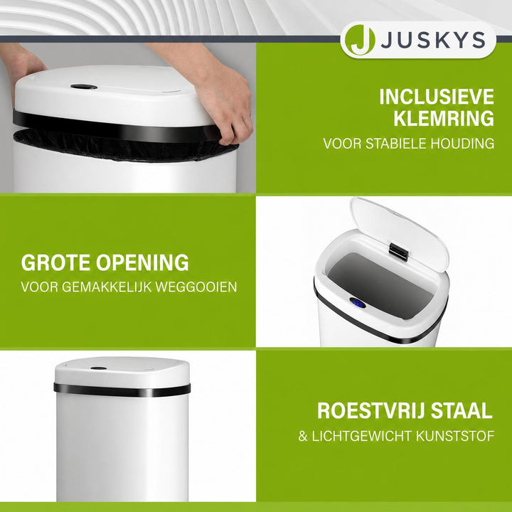 Sensor prullenbak 50 liter – rechthoekig, automatisch deksel