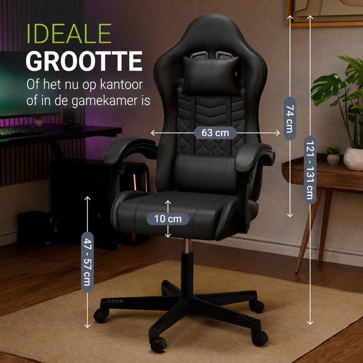 Gamestoel HyperSeat – kunstleer, verstelbare rugleuning, 120 kg