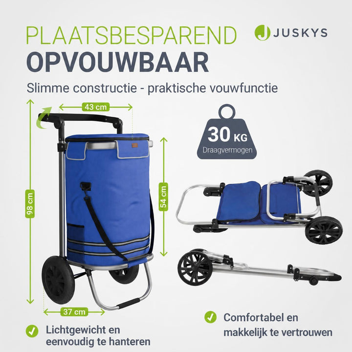 Boodschappentrolley 3-in-1 – 56 liter, draagvermogen 30 kg