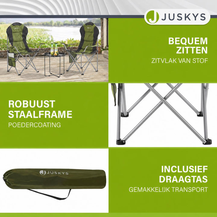 Campingstoel Lido – opvouwbaar, met bekerhouder en draagtas